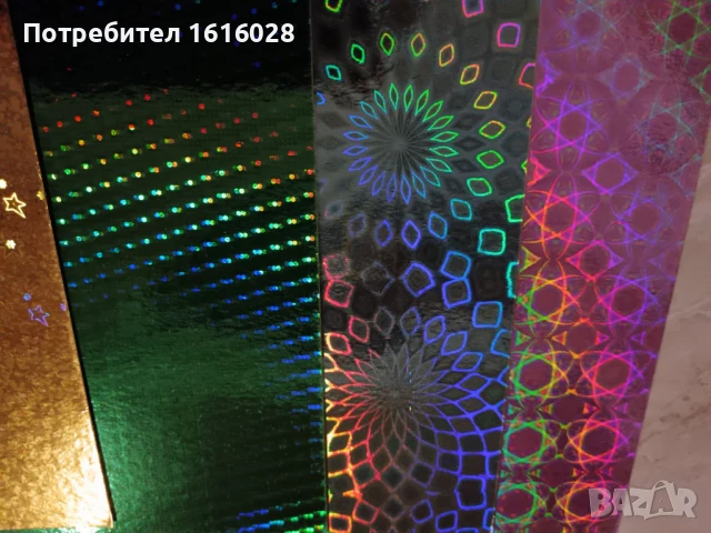 Комплект с цветни блестящи картони за скрамбук,картички,албуми., снимка 5 - Ученически пособия, канцеларски материали - 50654763