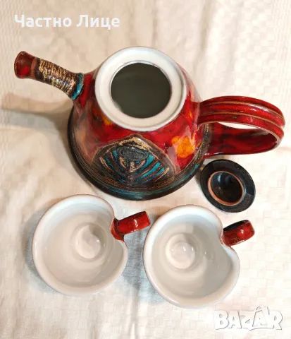 Разкошен Антикварен Рядък Чаен Сервиз hand made DANKO 1990те г., снимка 3 - Антикварни и старинни предмети - 49336128