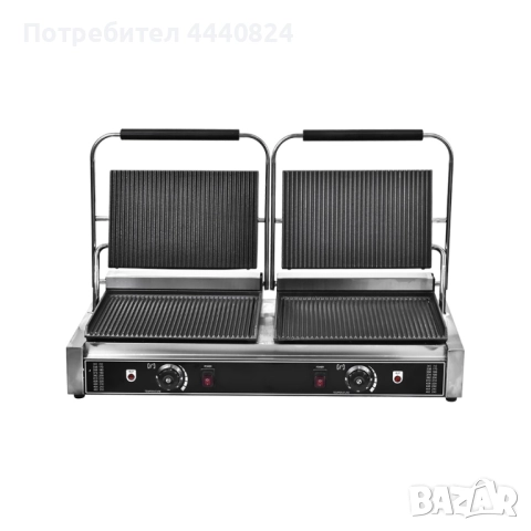 Двоен електрически контактен грил 4.4 kW с широка плоча
