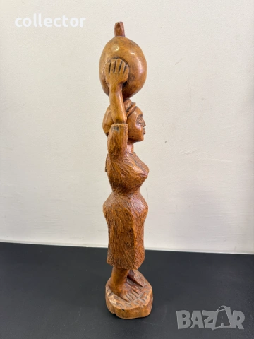 Ръчно резбована африканска дървена статуя. №8099, снимка 6 - Антикварни и старинни предмети - 54193057
