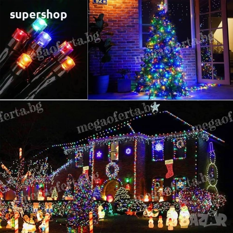 Светлинна верига 50м. от 250 Led коледни лампички RGB многоцветни, снимка 7 - Други - 52424233