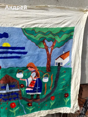 Старинен фъкан ковьор,покривка за стена #283, снимка 5 - Антикварни и старинни предмети - 49862460