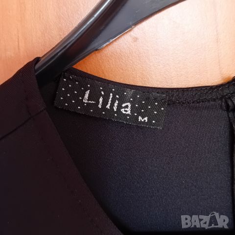 Черна асиметрична рокля Lilia, снимка 4 - Рокли - 45860498