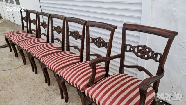 Комплект столове ретро 6+1, снимка 3 - Столове - 51986823