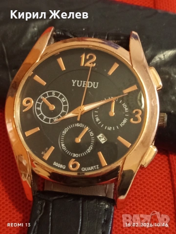 Модерен мъжки часовник YUEDU QUARTZ с кожена каишка перфектно състояние 38318, снимка 8 - Мъжки - 53481754