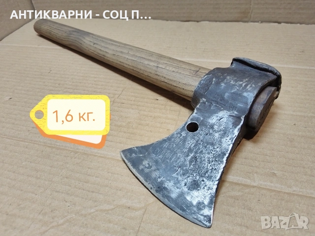 Стара Кована Немска Брадва Топор / 1,6 кг. / НОМЕР 622., снимка 3 - Антикварни и старинни предмети - 53275149