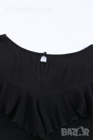 Дамска блуза в черно с ефектна бродерия, снимка 7 - Други - 45418493