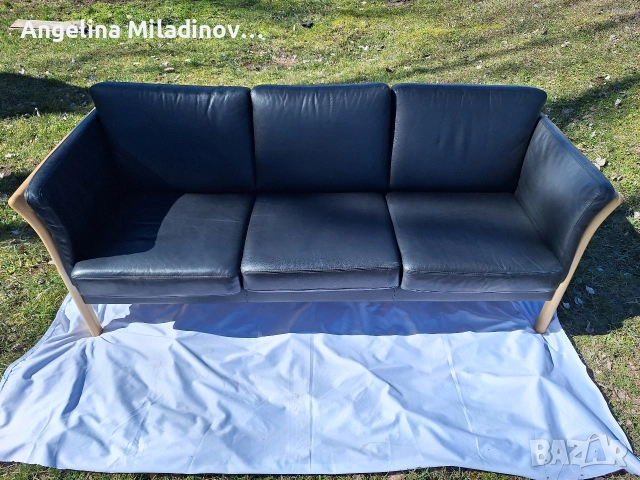 Диван тройка естествена кожа 