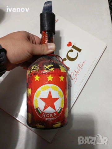 Шише ЦСКА ръчна изработка ново , снимка 3 - Декорация за дома - 54083465
