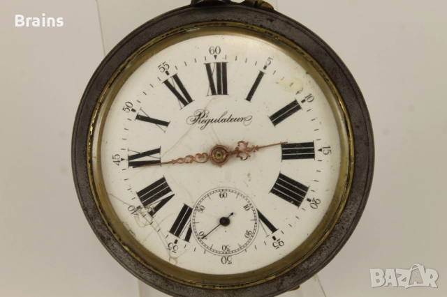 1900's Regulateur 66 мм Голям Джобен Часовник Локомотив, снимка 4 - Антикварни и старинни предмети - 51632108