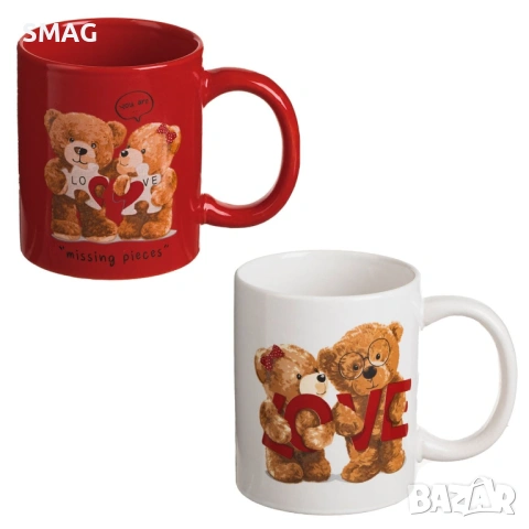 Комплект керамични чаши „Love“ с мечета – 330 мл_1255457