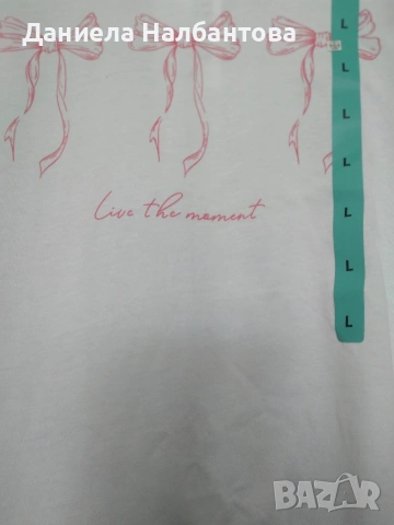 Бяла тениска, размер L , снимка 2 - Тениски - 54246846