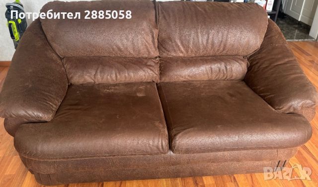 Разтегателен диван - обърната кожа + подарък втори диван, снимка 1 - Дивани и мека мебел - 46185015