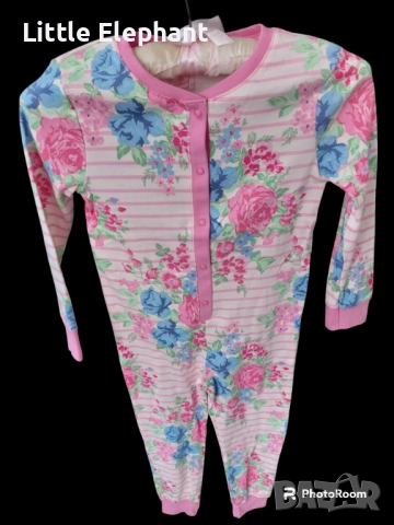 Цяла пижамка за 5-6 год мом големи рози и райе,колекция"Flowers",Англия/нова