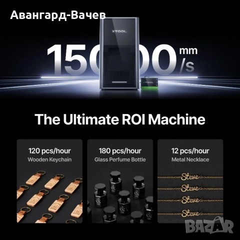 xtool F2 Ultra 60W фиберлазер и 40W диоден лазер + конвейр + Ролер 4в1 + пречиствател на въздух , снимка 8 - Друга електроника - 51640904