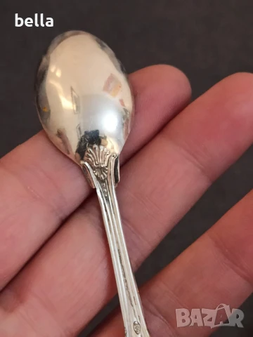 Сребърни стари лъжички за кафе 5 броя ,проба 800 с маркировки ,50 грама , снимка 4 - Антикварни и старинни предмети - 50840475