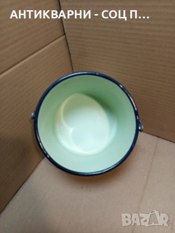 Соц Стара Емайлирана Съдинка За Мляко 2.5лт. НОМЕР 1698., снимка 5 - Антикварни и старинни предмети - 53818917