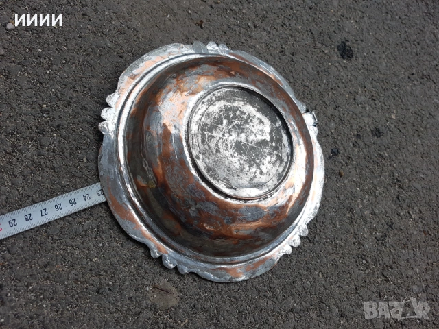 Бакърена тенджера чиния купа с капак, снимка 3 - Антикварни и старинни предмети - 53236905