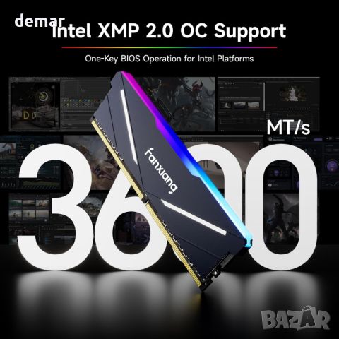 fanxiang RGB DDR4 RAM 32GB комплект (2x16GB) 3600 MHz CL18 1.35V компютърна памет XMP 2.0, снимка 6 - RAM памет - 46394618