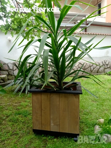 Дървени Кашпи от естествен материал - 49х49х47см., снимка 6 - Саксии и кашпи - 50694824