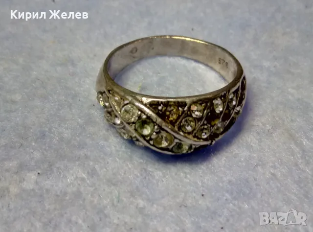 СТАР СКЪПОЦЕНЕН СРЕБЪРЕН ПРЪСТЕН СРЕБРО 925 с ИСКРЯЩИ ФАСЕТИРАНИ ЦИРКОНИ 48652, снимка 12 - Пръстени - 50354713
