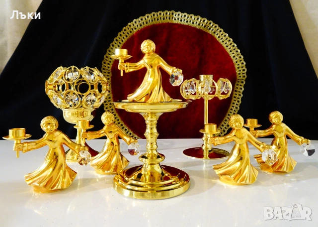 Позлатен бронзов свещник Ангел,BMF,модел Play Light. , снимка 11 - Антикварни и старинни предмети - 52900455