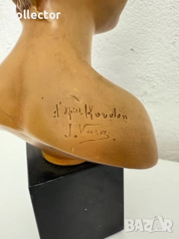Теракотен бюст на Луиз Броняр от Жан-Антоан Худон. №7562, снимка 7 - Антикварни и старинни предмети - 52246918
