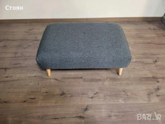 Сива табуретка от плат, снимка 6 - Дивани и мека мебел - 52010878