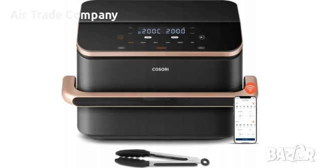 Фритюрник с горещ въздух Cosori Dual Blaze TwinFry Еър фрайър CAF-TF101S, 10L, снимка 5 - Фритюрници - 51674643