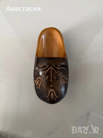 Антика Винтидж сувенирна дървена обувка, снимка 2 - Антикварни и старинни предмети - 53986880