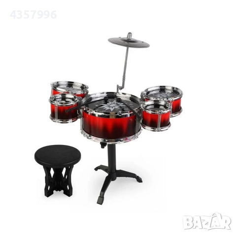 Комплект с барабани с чинели и аксесоари , снимка 3 - Музикални играчки - 51997625