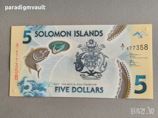 Банкнота - Соломонови острови - 5 долара UNC | 2019г.