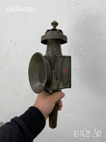 Автентичен месингов фенер за карета / файтон. №7824, снимка 3 - Антикварни и старинни предмети - 53069410