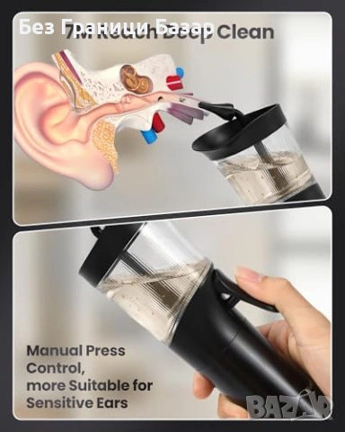 Нов Комплект за почистване на уши с 4 накрайника и силиконова дюза , снимка 3 - Други - 53889439