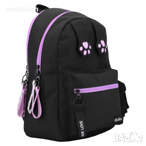 Ученическа раница My Way с бандана, Черен, 30x15x41 см., снимка 5 - Ученически пособия, канцеларски материали - 51417749