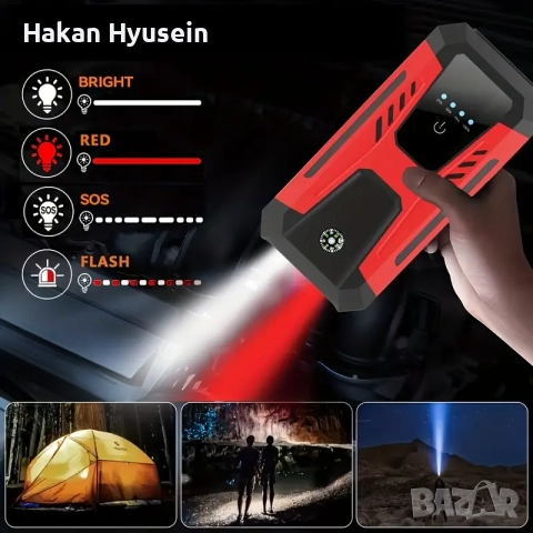 Стартерно устройство JUMP STARTER подаване на ток бустер POWERBANK, снимка 5 - Аксесоари и консумативи - 52800561