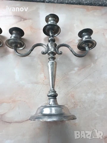 Комплект тройни свещници, снимка 2 - Други ценни предмети - 53935383
