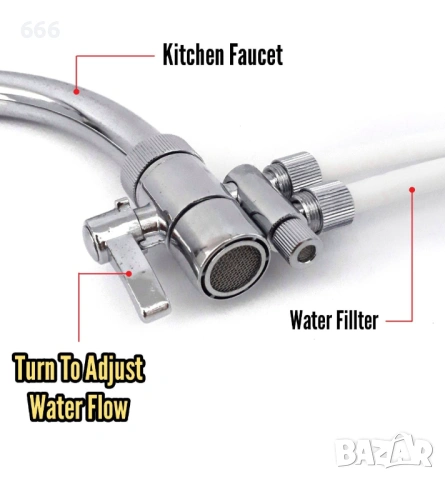 3/8-ИНЧОВ ДВУПОСОЧЕН АДАПТЕР ЗА ФИЛТЪР ЗА КУХНЕНСКИ КРАН, снимка 4 - Други стоки за дома - 53450058