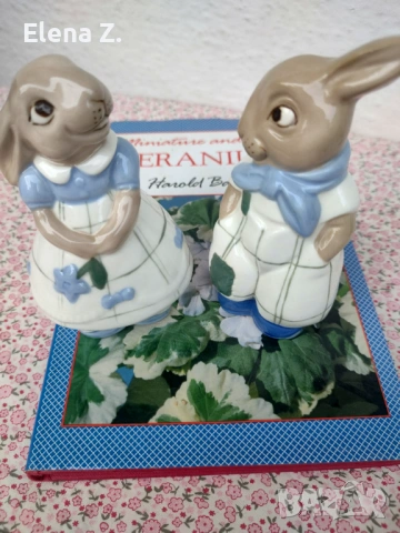 Royal Dux Czechoslovakia двойка винтидж фигурки на зайчета, снимка 7 - Колекции - 53705068