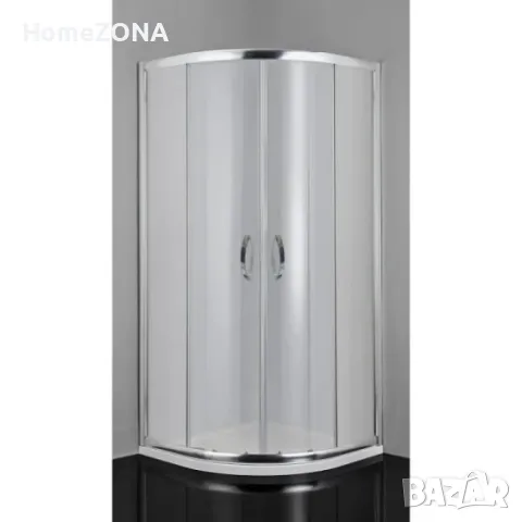 Овална душ кабина ROUND 2, 80х80х190 см, мат стъкло, хром