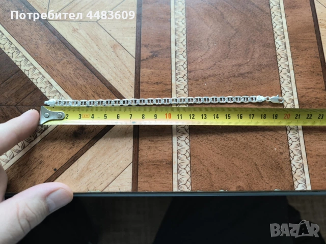 Сребърна Гривна " Mariner " , снимка 6 - Гривни - 53431202