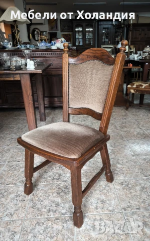 4 дъбови стола с дамаска, снимка 5 - Столове - 50999573