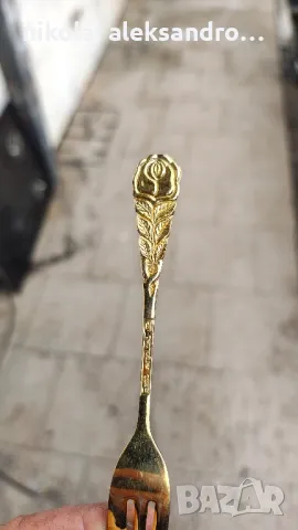 к-т лъжици и вилици позлатени , снимка 5 - Антикварни и старинни предмети - 49874413