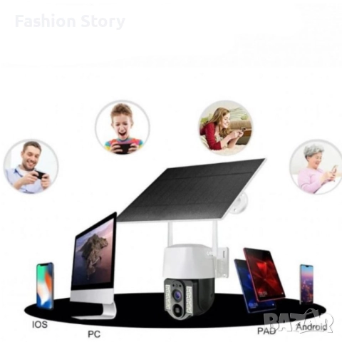 WiFi соларна камера 4G SIM карта, 8MP V380 VC3-4G