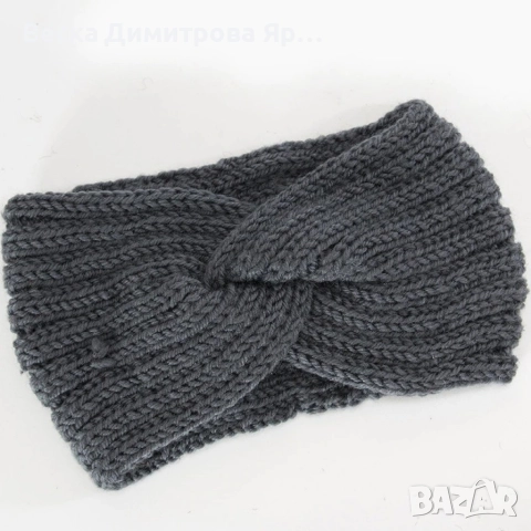 Дамски плетена лента за глава с усукване, снимка 5 - Други - 52643664