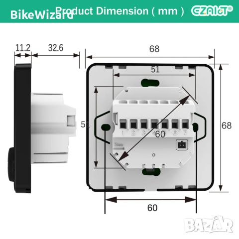 EZAIoT Smart Thermostat WiFi за управление на температурата на отопление 220V 3A  гласов контрол НОВ, снимка 4 - Друга електроника - 45202426