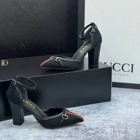 дамски комплект чанта и обувки на ток gucci , снимка 4 - Чанти - 47682104