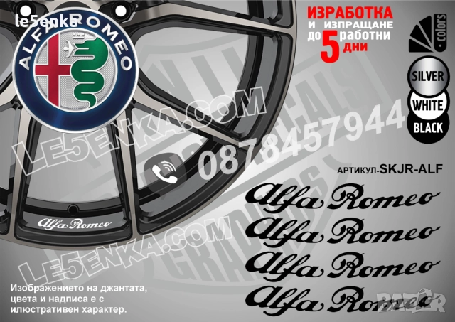 Alfa Romeo надписи за джанти