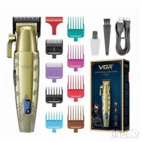 Професионална машинка за подстригване VGR V-036 с мощен мотор, титаниеви ножове и батерия 2600mAh, снимка 4 - Машинки за подстригване - 50623178