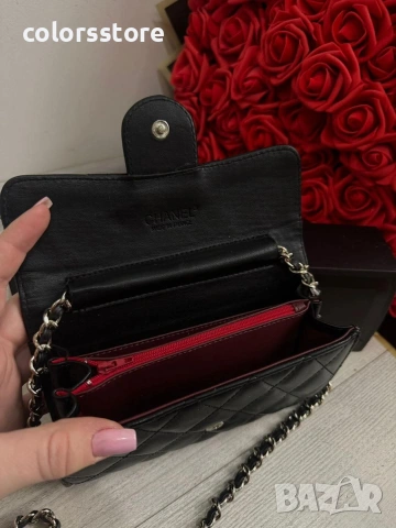 Черна чанта Ch@nel код IM-38E, снимка 2 - Чанти - 41980104